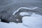 Frozen swiss lake Chapfensee in winter