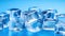Frozen Symphony: Full Screen Ice Cubes Transforming from White to Blue