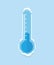 Frozen thermometer with icicles. Vector icon
