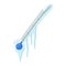 Frozen thermometer icon, cartoon style