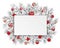 Frozen Twigs Rectangle Paper Thin Ribbon Snow Red Baubles