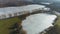 The Frozen Valley Of Three Ponds In Katowice From An Aerial View