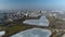 The Frozen Valley Of Three Ponds In Katowice From An Aerial View