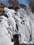 Frozen water on mountainside ice art