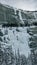 A frozen waterfall in Banff National Park, Alberta, Canada