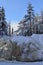 Frozen waterfall, KomulankÃ¶ngÃ¤s, Ukkohalla, Kainuu Finland. Bright winter day