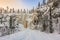 Frozen waterfalls in Lapland country in arctic Finland, Scandinavia