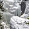 Frozen waterfalls in Maligne Canyon in the Jasper National Park, Alberta, Canada