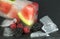 Frozen watermelon slices and berries