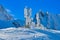 Frozen weather station at Balea Lake in the Fagaras mountains, Romania