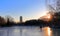 Frozen weiminghu lake of peking university in winter, srgb image