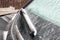 Frozen windshield wiper