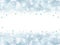 Frozen winter aqua blue snowflake party background with blank space