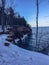 Frozen Winter Scene and Sharp Cliffs on Presque Isle Marquette, Michigan