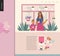 Frozen yoghurt bar - small business graphics - landing page design template