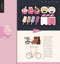 Frozen yoghurt bar - small business graphics - landing page design template