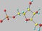 Fructose molecular structure on grey background