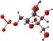 Fructose molecular structure on white background