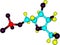 Fructose molecular structure on white background