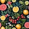 Frui fiesta watercolor Seamless Patterns, Generative AI