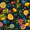 Frui fiesta watercolor Seamless Patterns, Generative AI