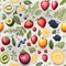 Frui fiesta watercolor Seamless Patterns, Generative AI