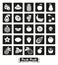 Fruit Assortment Square Icon Vector Set