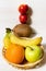 Fruit, banana, orange, green Apple, coconut