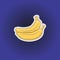 Fruit banana sticker on a pop art background