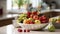 A Fruit Basket Brightening the Kitchen Space. Generative AI