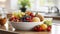 A Fruit Basket Brightening the Kitchen Space. Generative AI