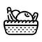 fruit basket in canteen line icon vector illustration