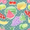 Fruit and berries seamless pattern