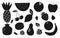 Fruit and berry glyph silhouette black icon set