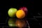 Fruit on black tile