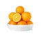 Fruit bowl with tasty oranges isolated