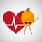 Fruit cartoon heart healthy icon
