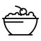 Fruit cereal bowl icon outline vector. Corn milk