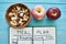 Fruit cereals meal plan notepad fitness health