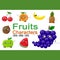 Fruit characters. Cover book, or other cover design of group fruits characters for kids. Fruits apple, coconut, cherry