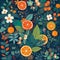 fruit collage features a seamless pattern