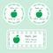 Fruit collection for design. Labels for homemade natural apple jam in green color