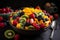 Fruit colorful salad bowl. Generate ai