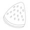 Fruit. Coloring page. One cartoon piece of watermelon with watermelon seeds illustration isolated on transparent