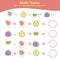 Fruit Counting Math Worksheet. Math Worksheet for Preschool.