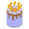Fruit cream cake icon isometric vector. Cream cooking calorie