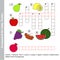 Fruit crossword for kids.