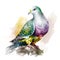 fruit dove hand drawn with watercolors isolated on white background. Generated by AI