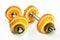 Fruit dumbbells - healthy lifestyle and eating concept