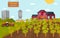 Fruit farm color banner for web and mobile design